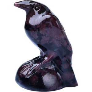 Garnet Crystal Raven Statue 2 inches