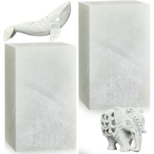2 Pcs Soapstone for Carving Block, 5 x 3 x 3 Inch, Soapstone Sculpture Carving DIY Arts Crafts